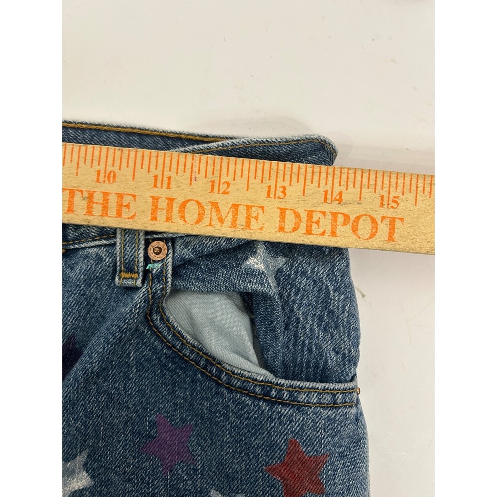 Levi's 550 Classic Relaxed Jeans Sz 6 Multi-Color Star Handmade Embellishments - Picture 4 of 9